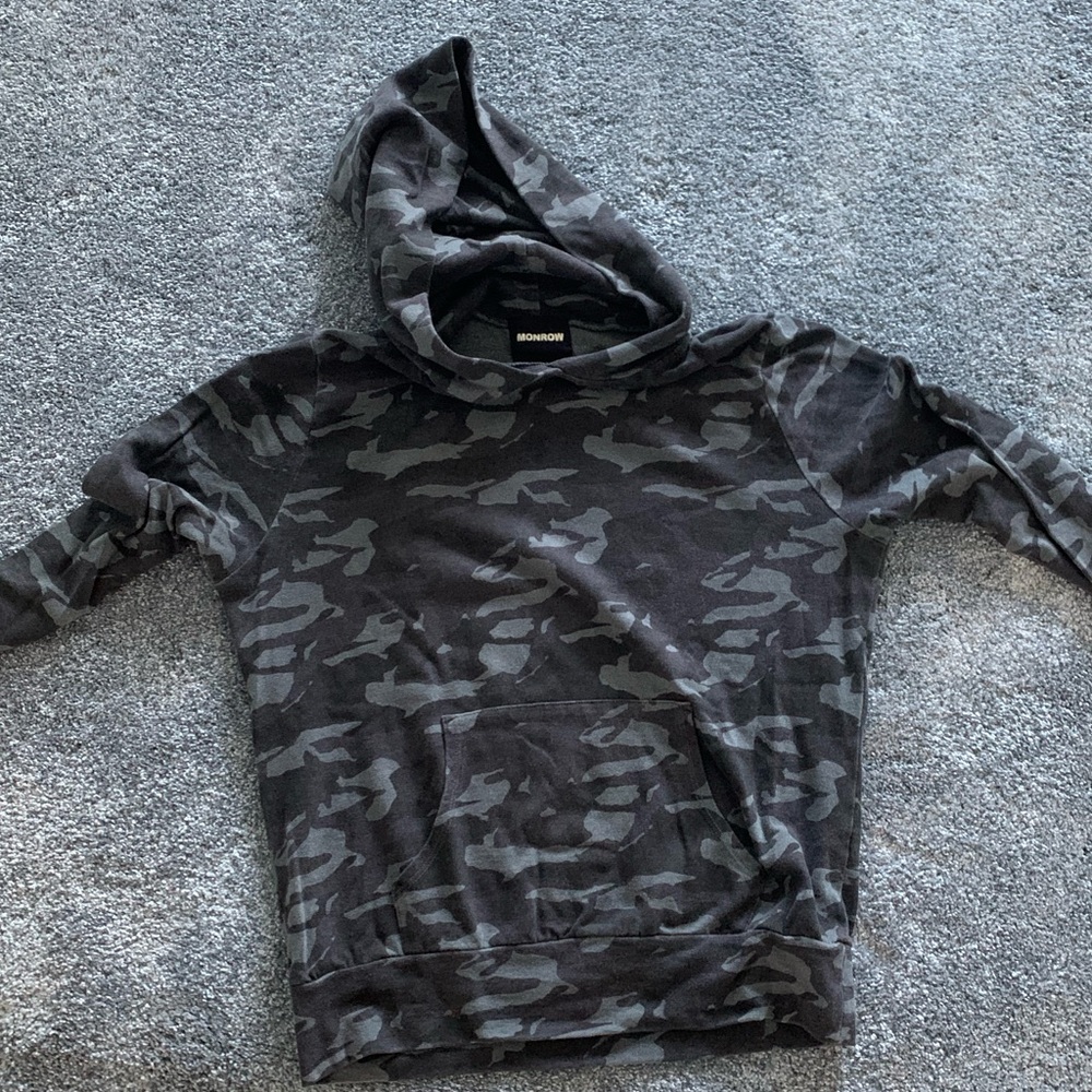 Monrow Camo Charcoal Hoodie